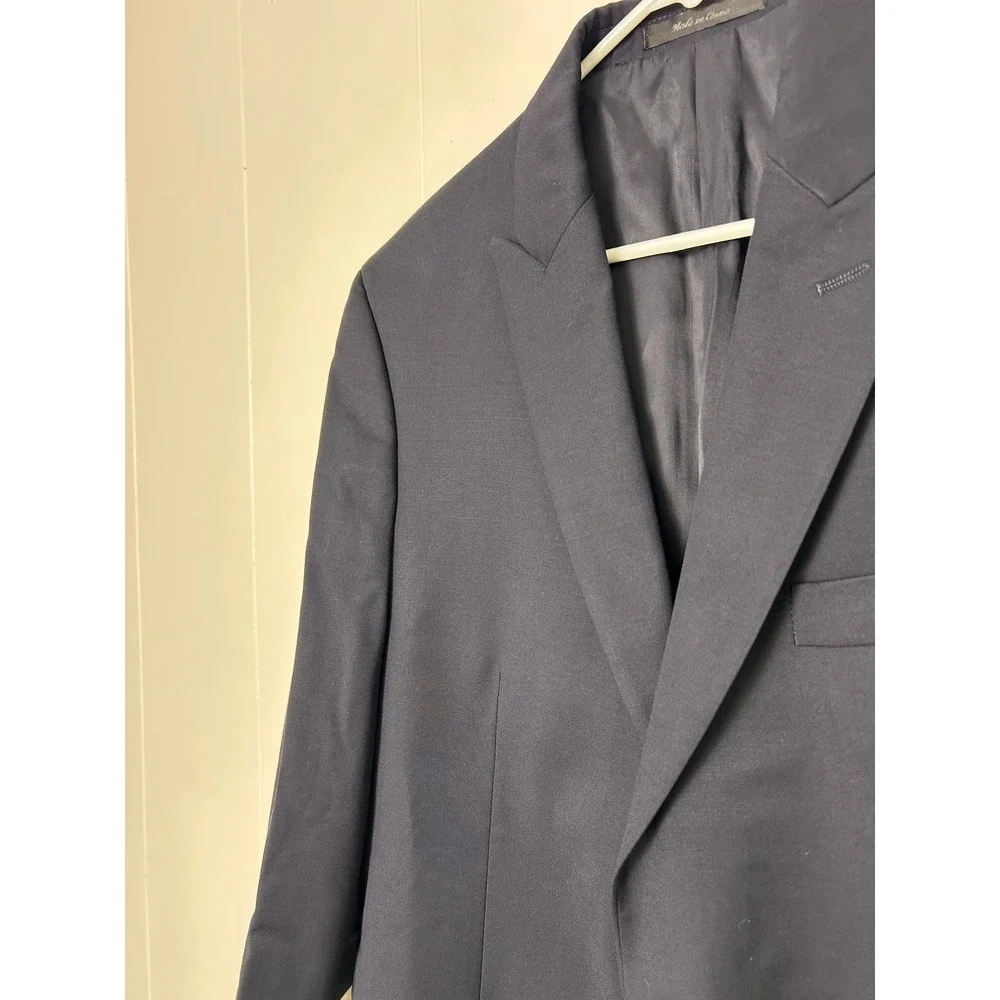 Calvin Klein Blazer Mens 40R Navy Blue Wool Two Button Suit Jacket Professional